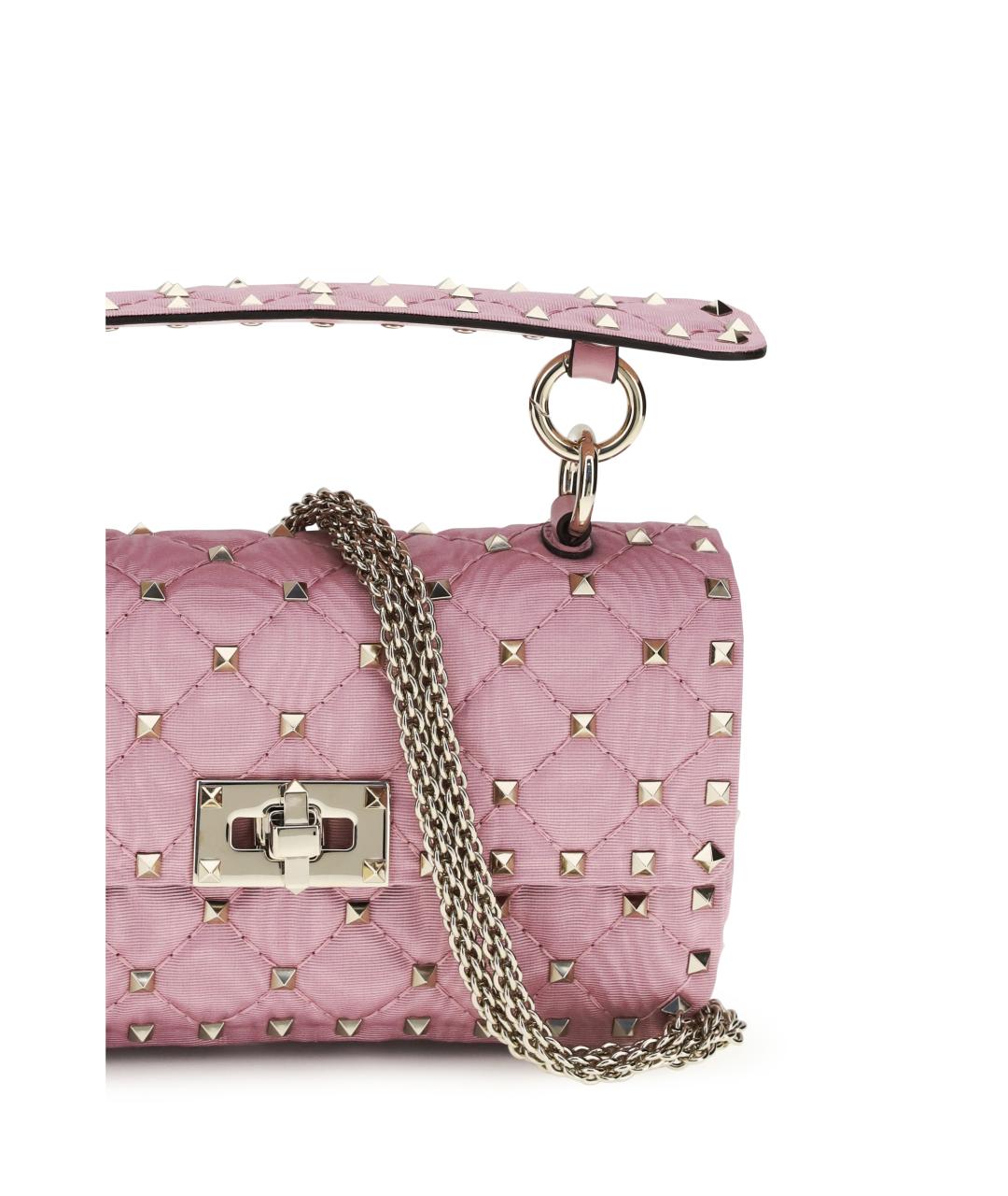 VALENTINO Розовая кожаная сумка через плечо, фото 4