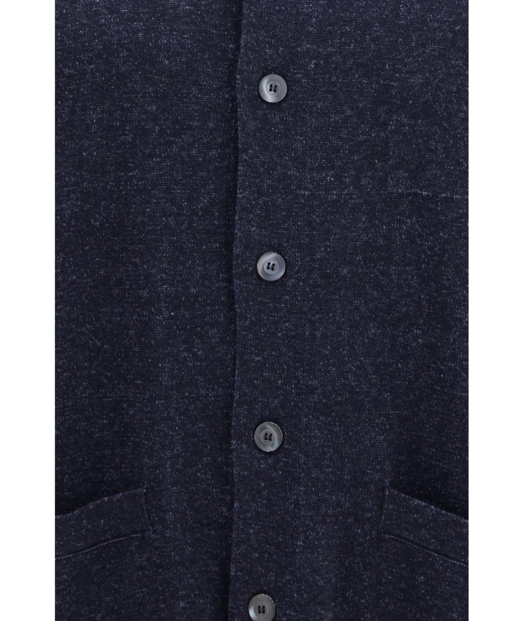 PIACENZA CASHMERE Синяя шелковая классическая рубашка, фото 3