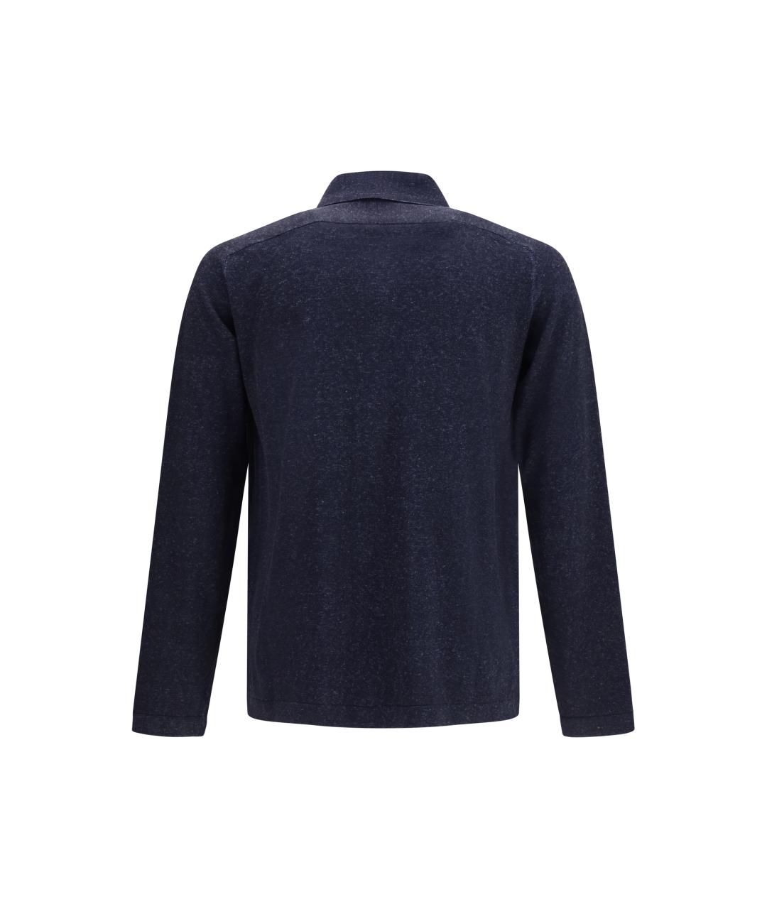 PIACENZA CASHMERE Синяя шелковая классическая рубашка, фото 2