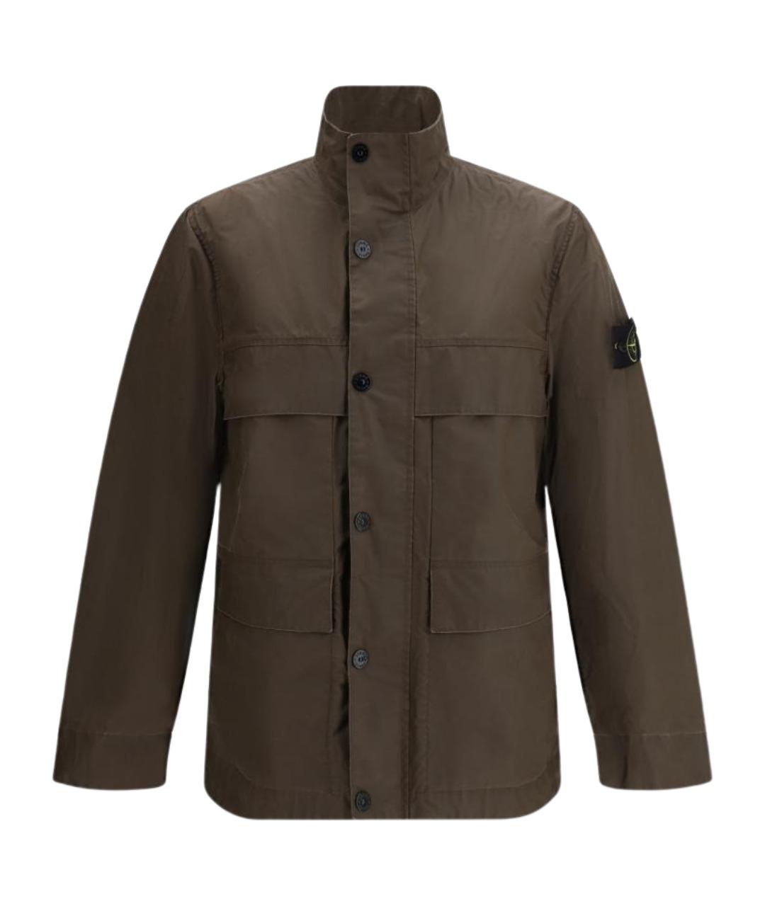 STONE ISLAND Коричневая полиэстеровая куртка, фото 1