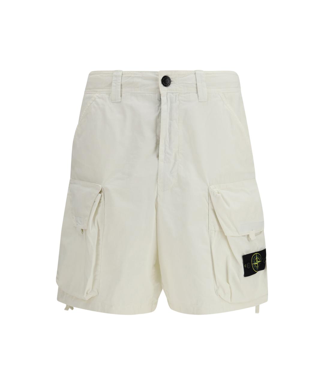 STONE ISLAND Белые хлопковые шорты, фото 1