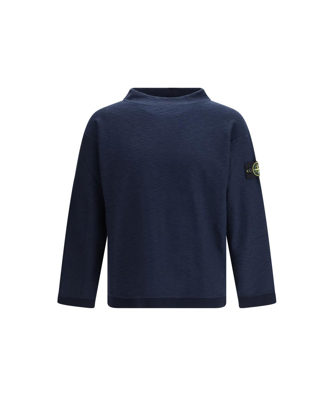 STONE ISLAND Темно-синий хлопковый джемпер / свитер, фото 1