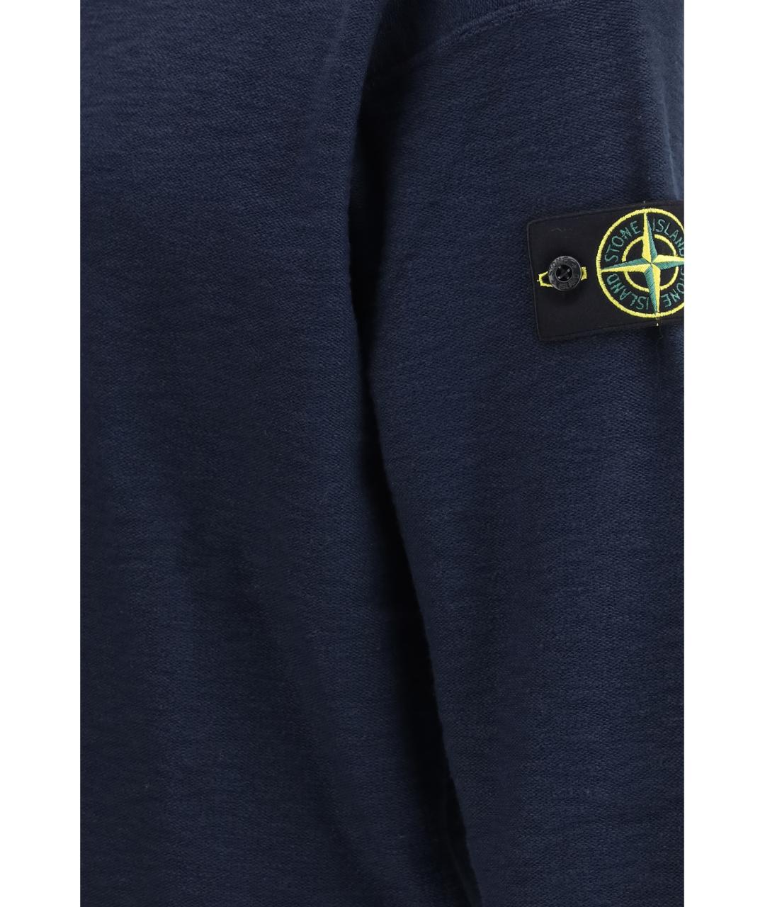 STONE ISLAND Темно-синий хлопковый джемпер / свитер, фото 3