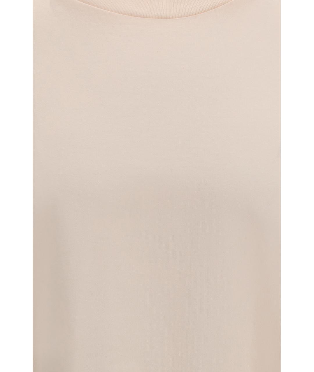 UMIT BENAN Бежевая хлопковая футболка, фото 3