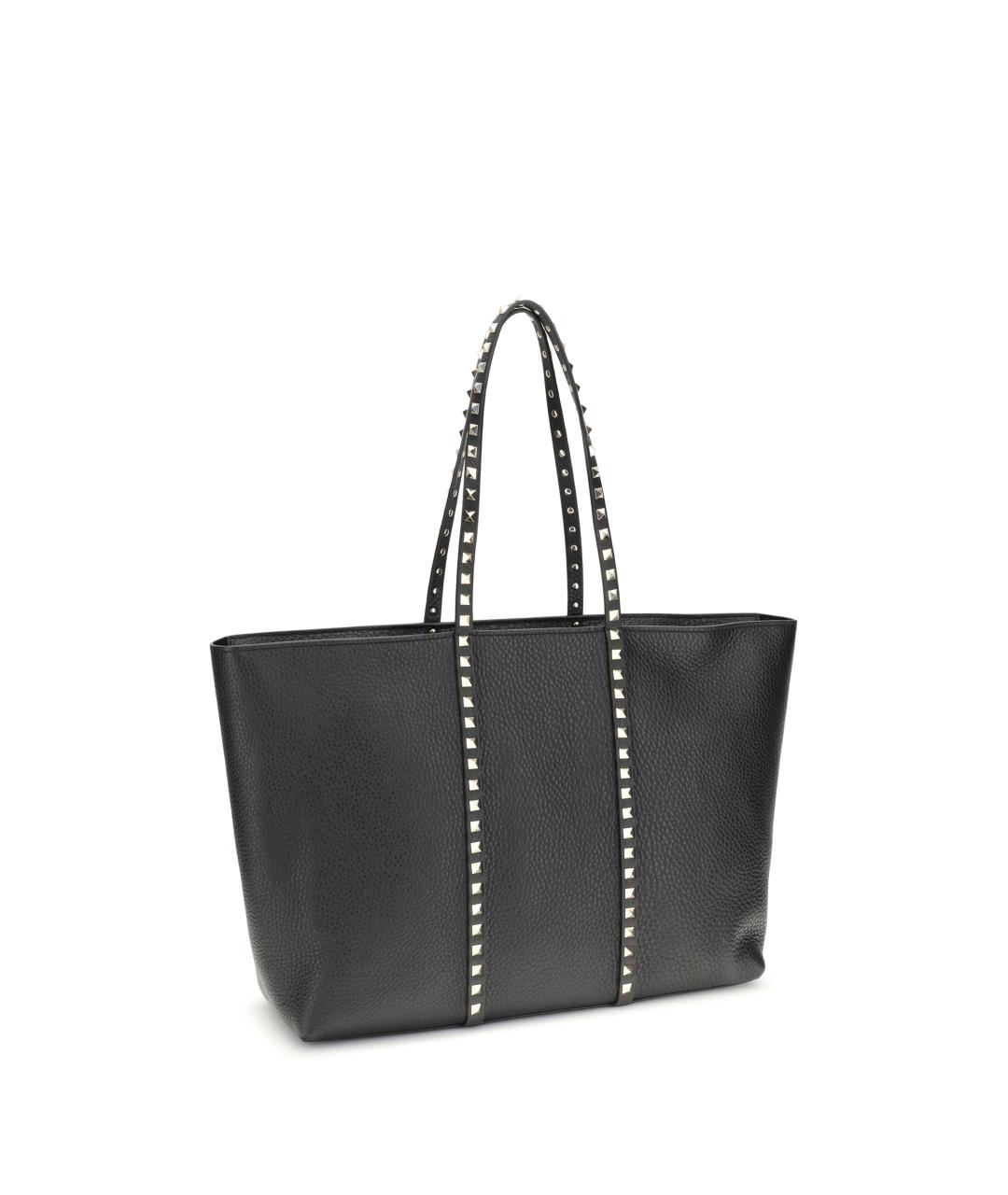 VALENTINO Черная кожаная сумка тоут, фото 3