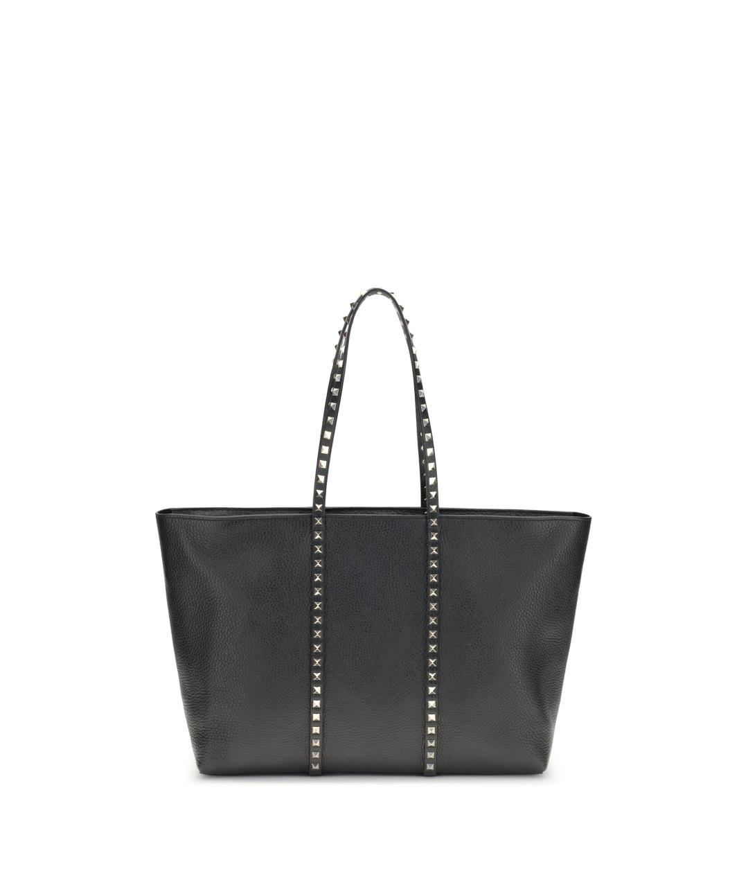 VALENTINO Черная кожаная сумка тоут, фото 1