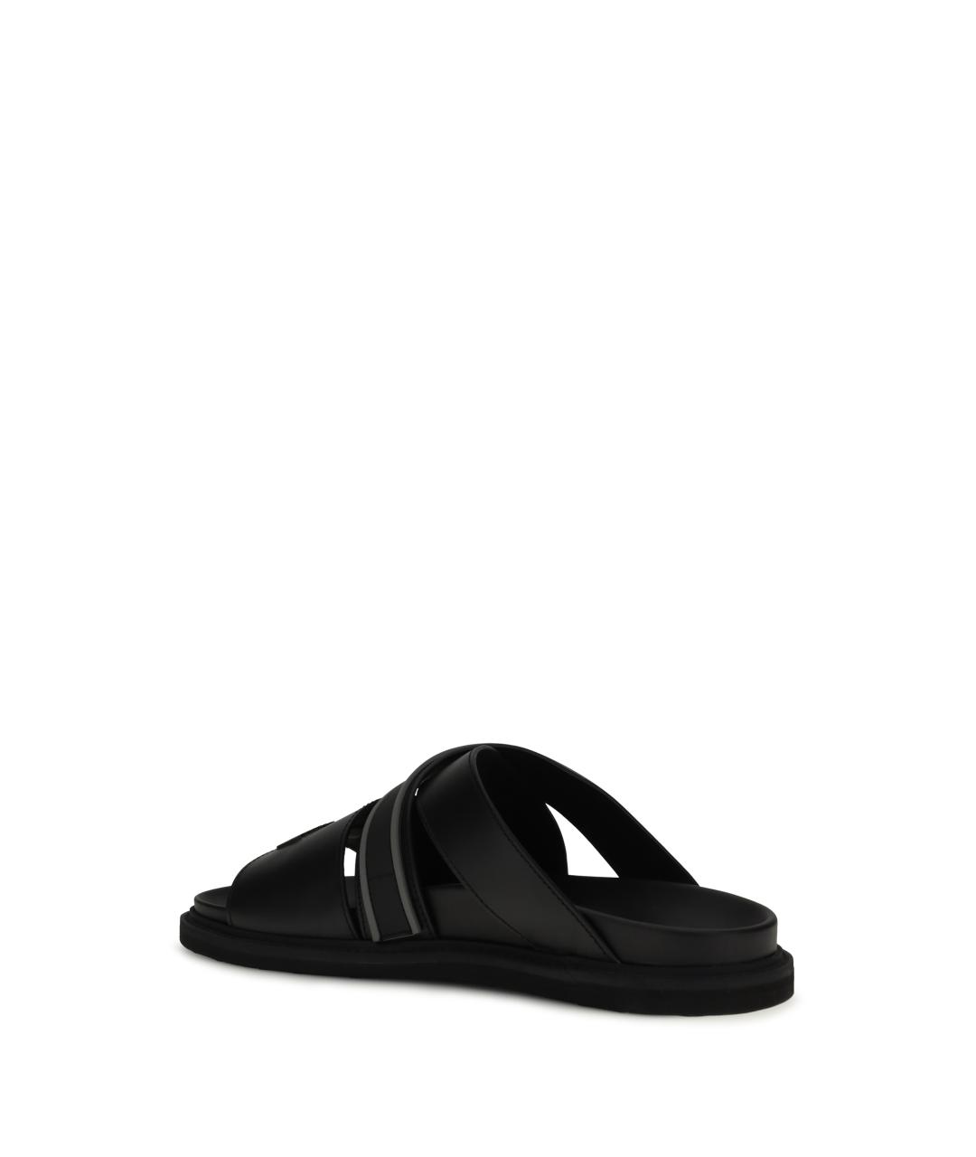 MOSCHINO Черные кожаные сандалии, фото 3