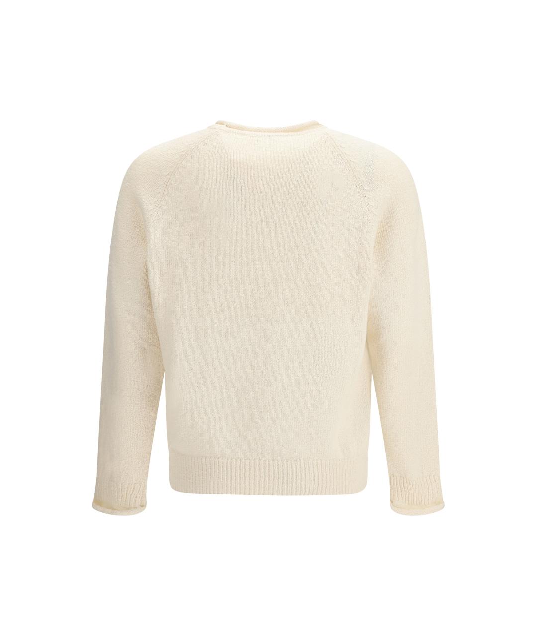 UMIT BENAN Белый хлопковый джемпер / свитер, фото 2