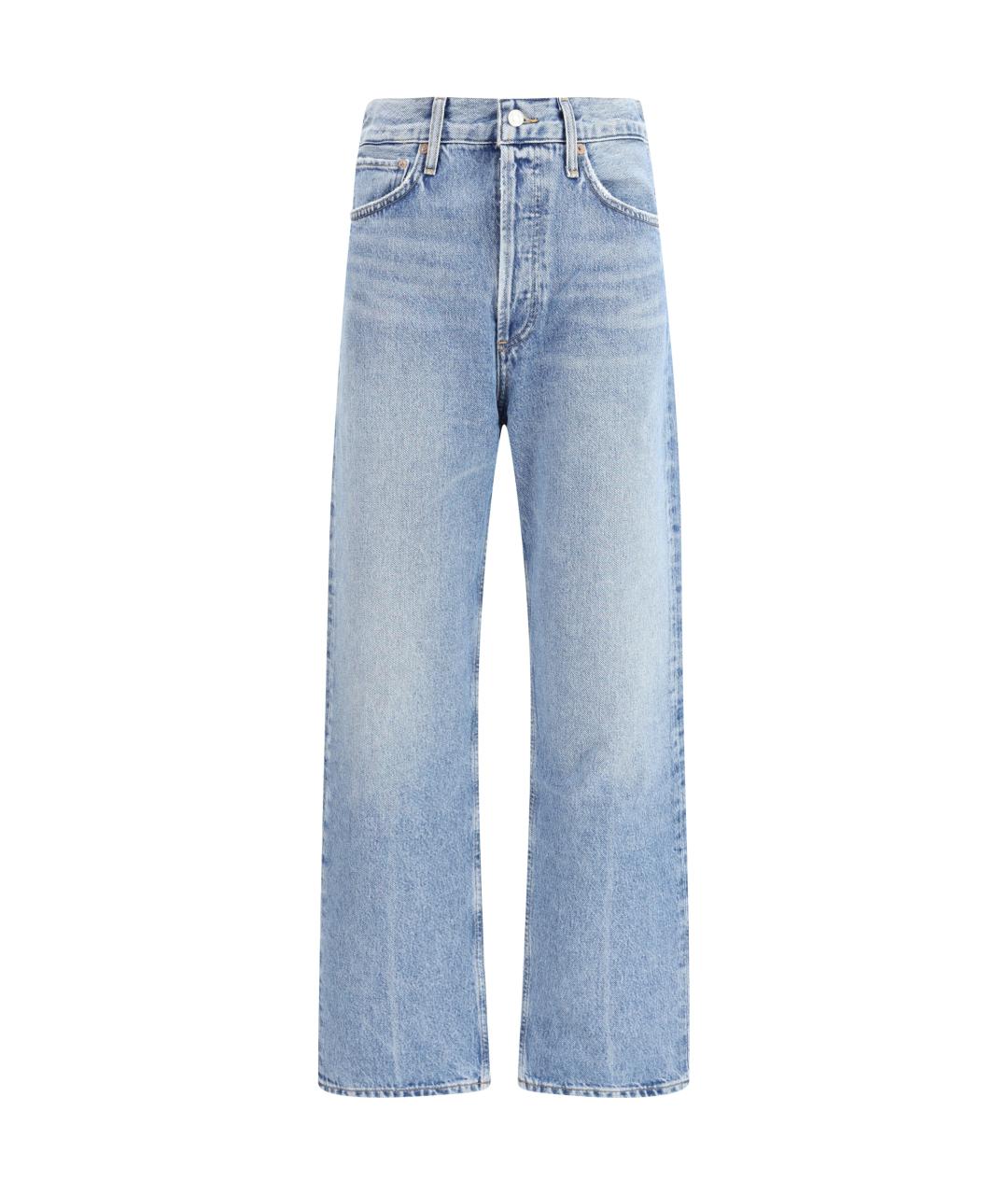 AGOLDE Голубые хлопковые прямые джинсы, фото 1