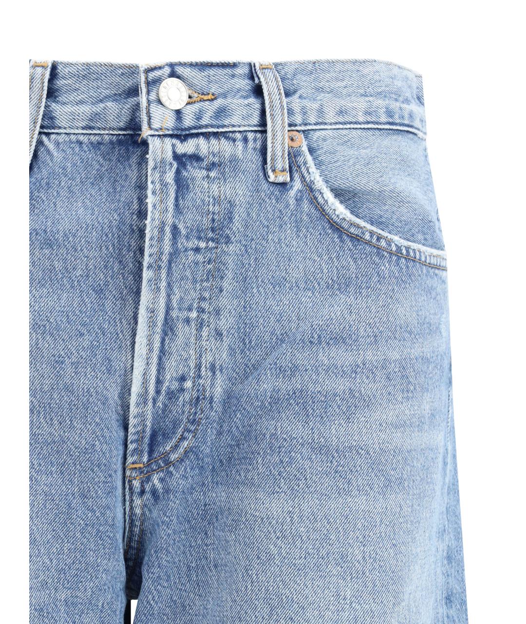 AGOLDE Голубые хлопковые прямые джинсы, фото 3