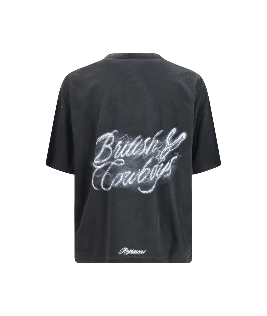 REPRESENT Черная хлопковая футболка, фото 2