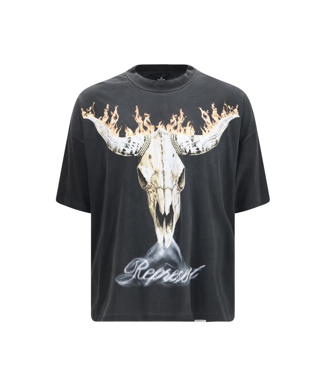 REPRESENT Черная хлопковая футболка, фото 1
