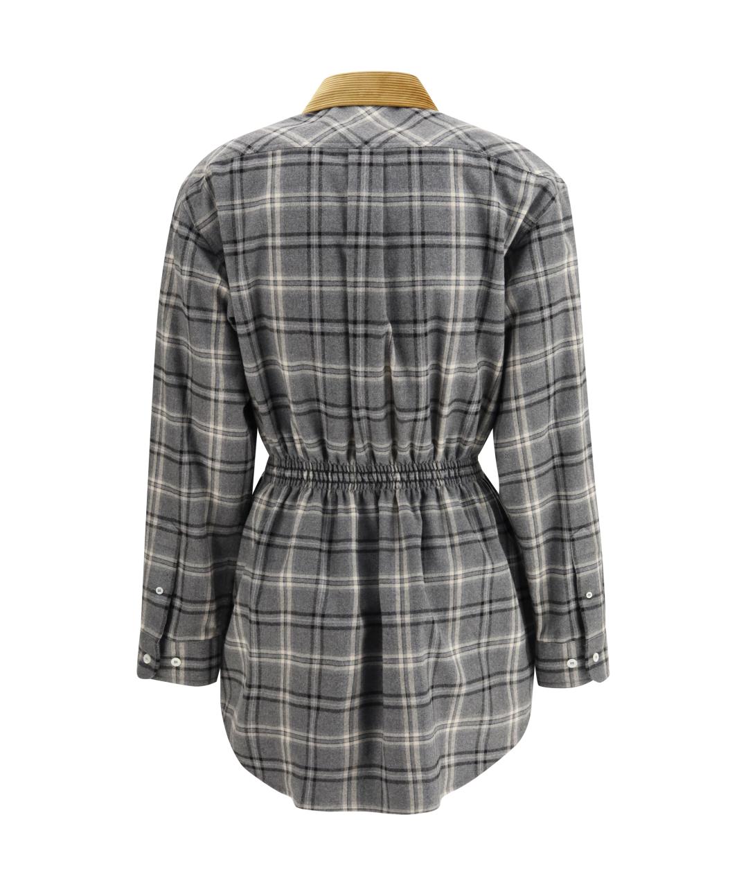 MIU MIU Серое хлопковое повседневное платье, фото 2