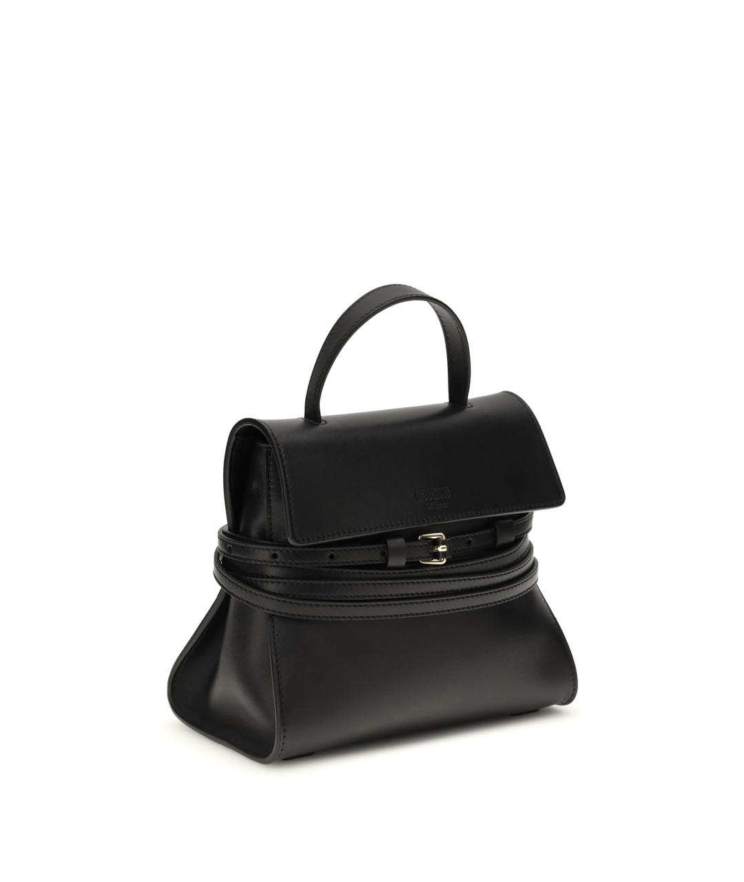 MOSCHINO Черная кожаная сумка тоут, фото 2