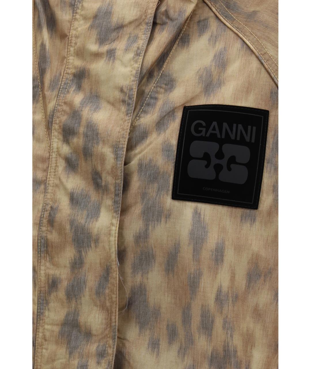 GANNI Бежевая полиамидовая куртка, фото 3