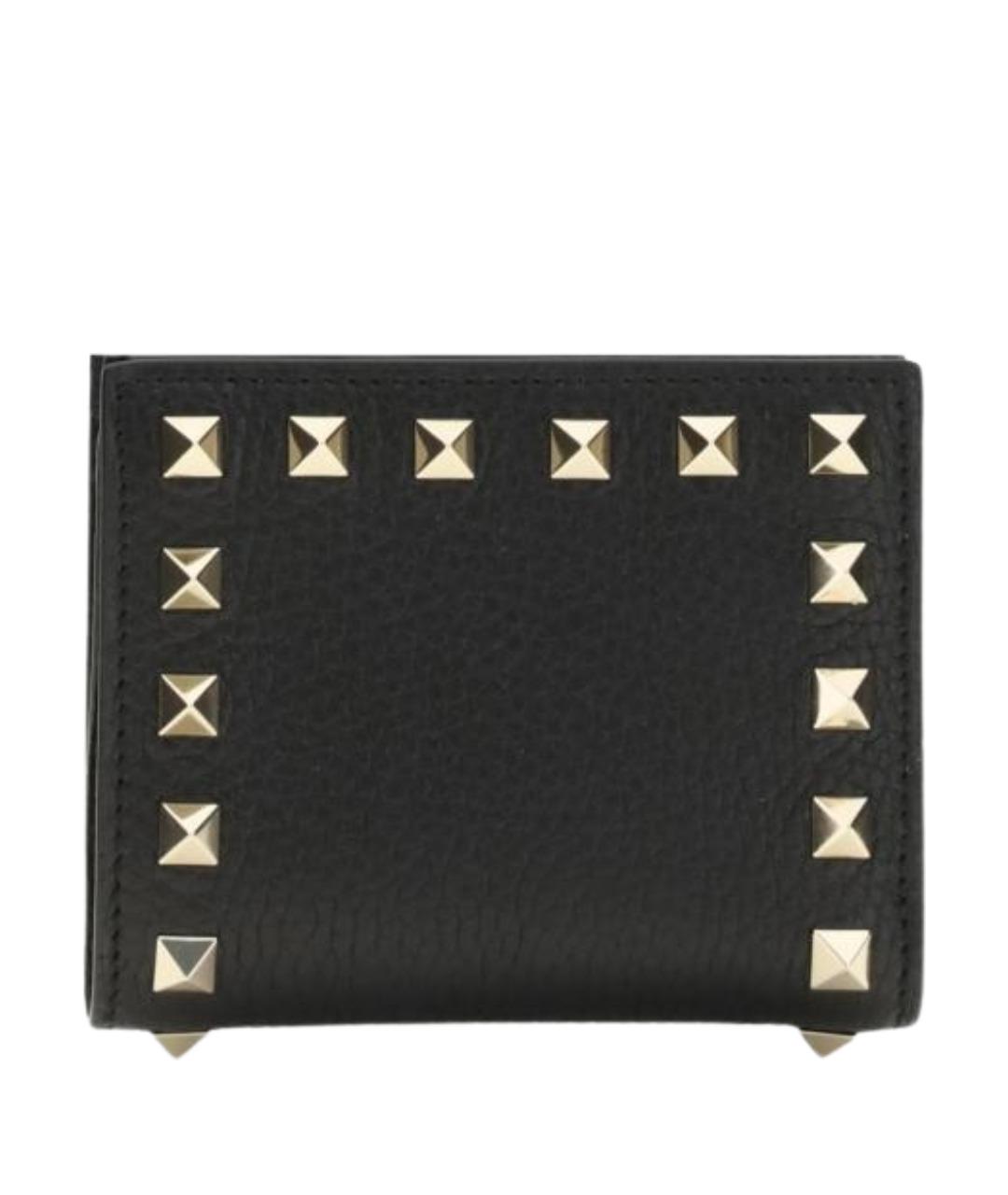 VALENTINO Черный кожаный кошелек, фото 1