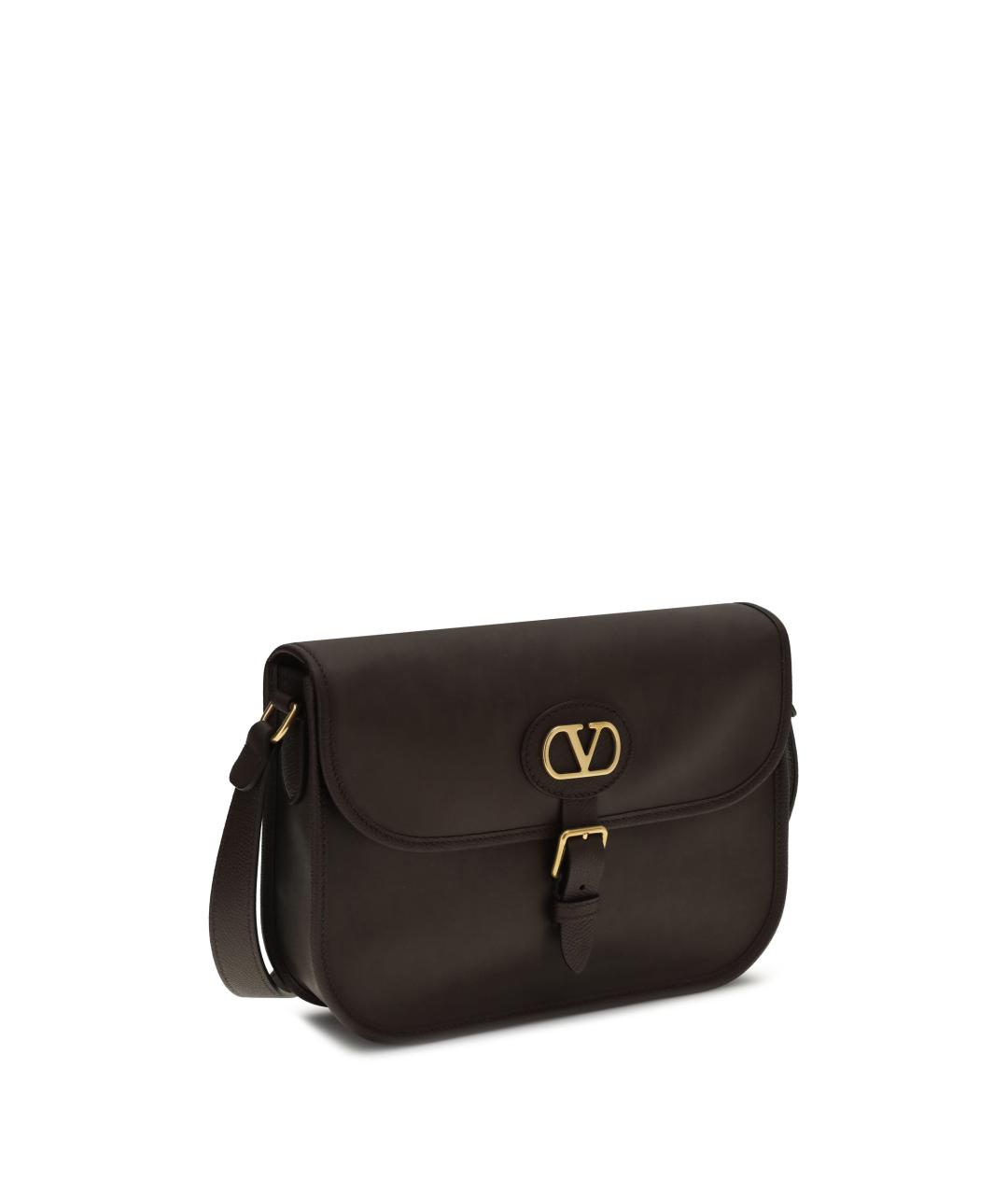 VALENTINO Коричневая кожаная сумка на плечо, фото 2