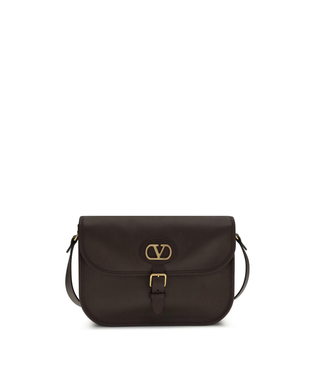 VALENTINO Коричневая кожаная сумка на плечо, фото 1