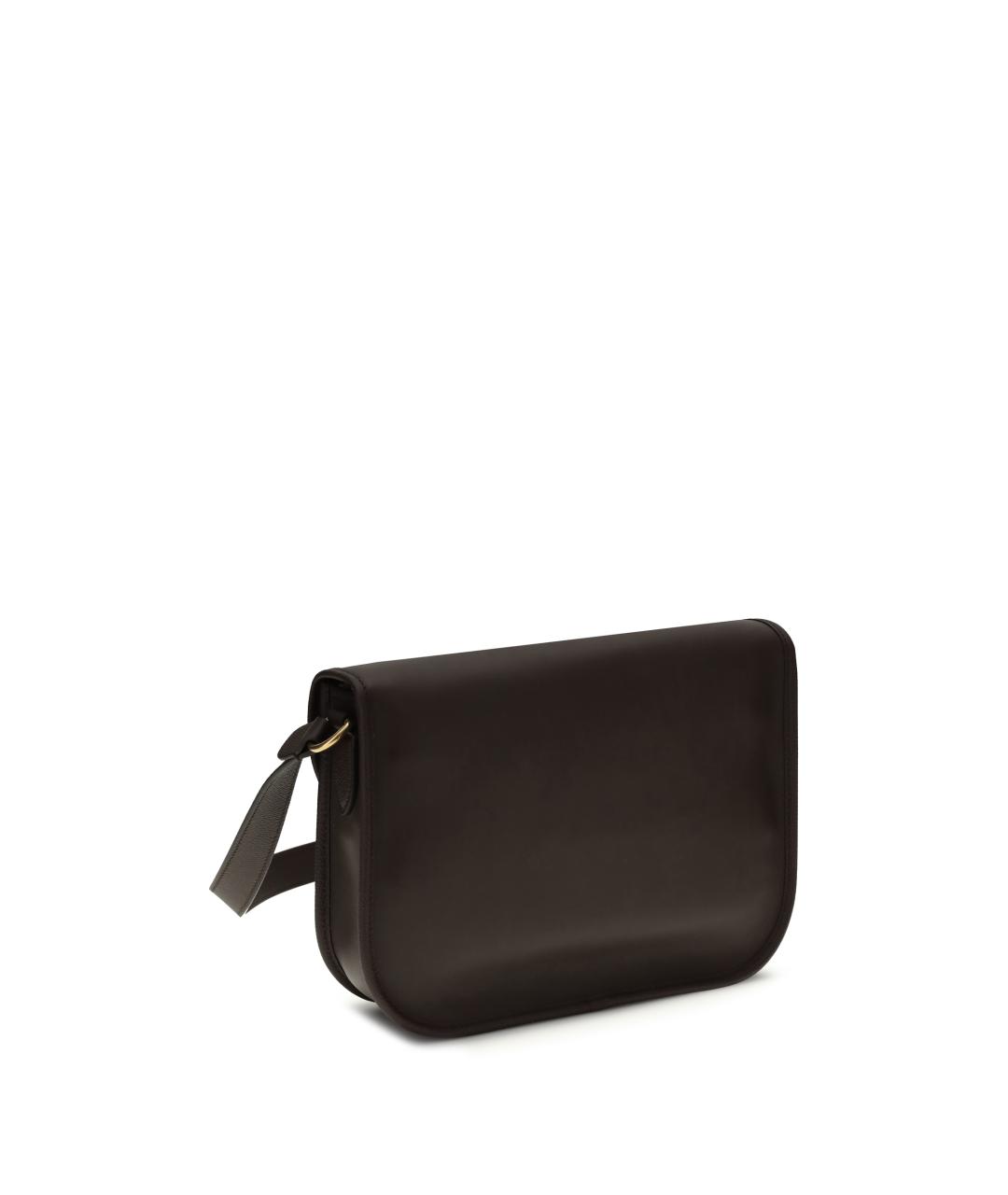 VALENTINO Коричневая кожаная сумка на плечо, фото 3