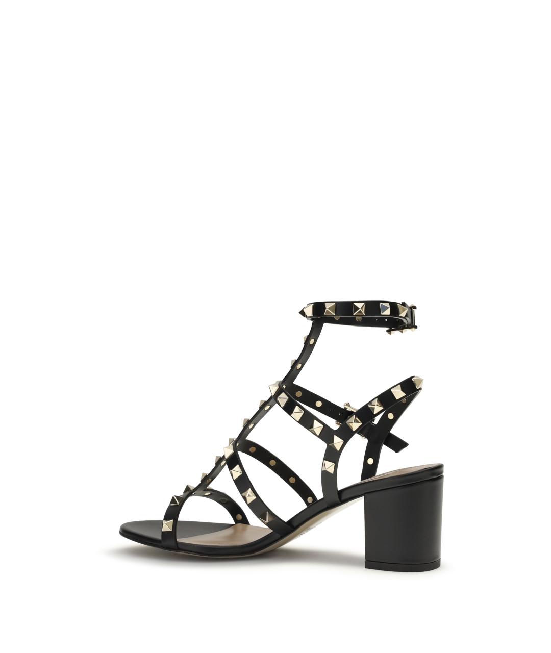 VALENTINO Черные кожаные босоножки, фото 3