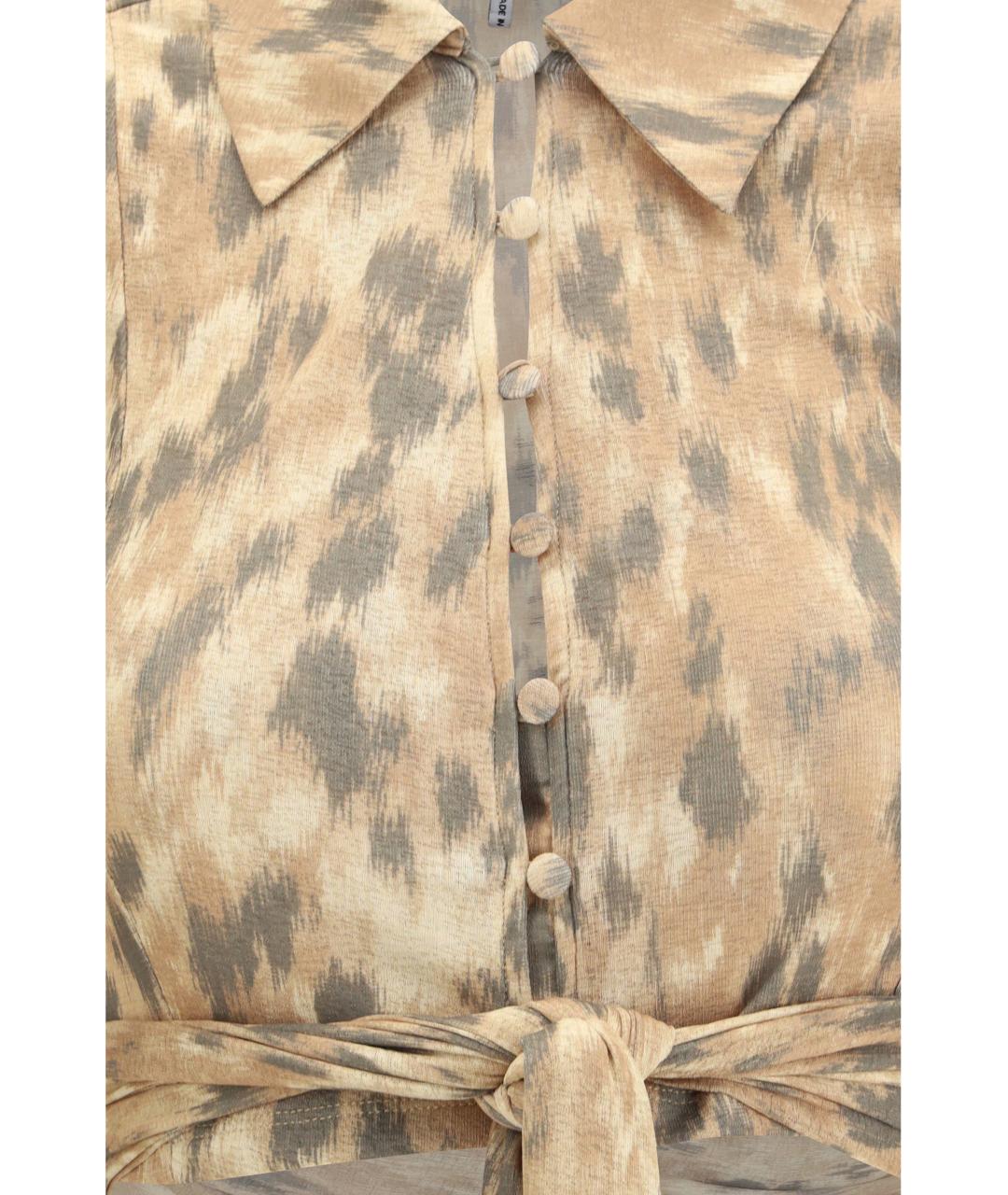 GANNI Бежевая полиэстеровая блузы, фото 3