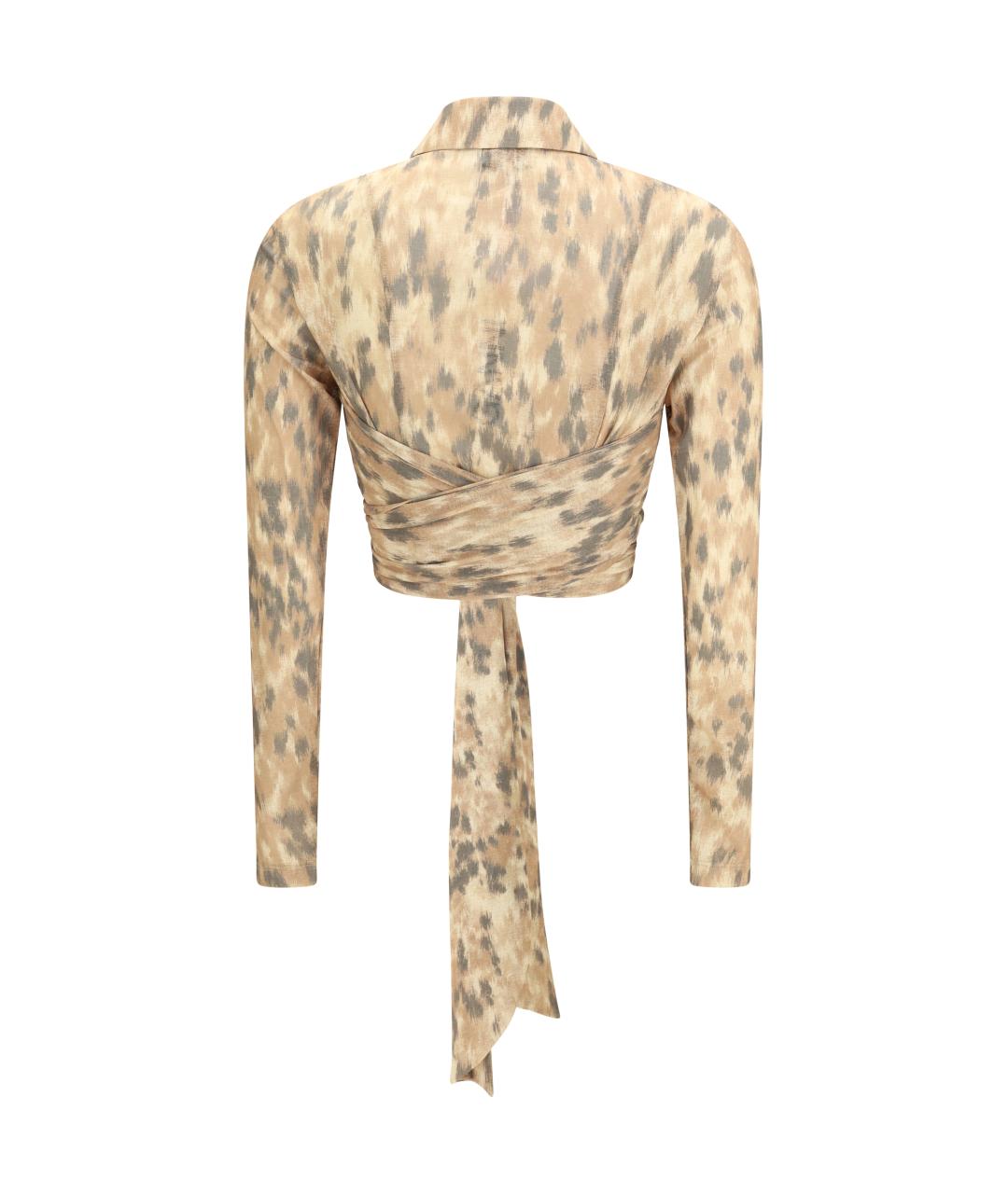 GANNI Бежевая полиэстеровая блузы, фото 2