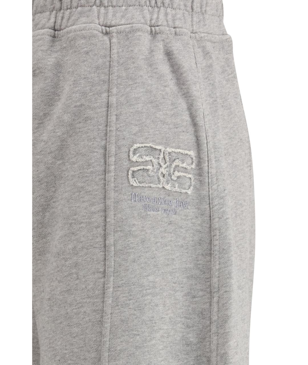 GANNI Серые хлопковые спортивные брюки и шорты, фото 3
