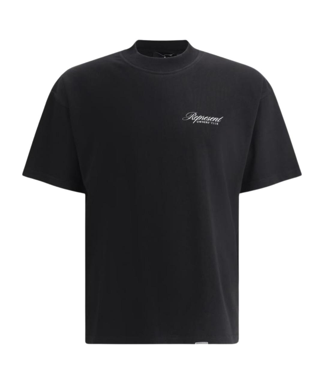 REPRESENT Черная хлопковая футболка, фото 1