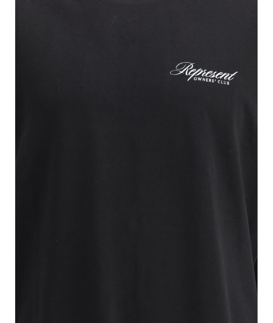 REPRESENT Черная хлопковая футболка, фото 3