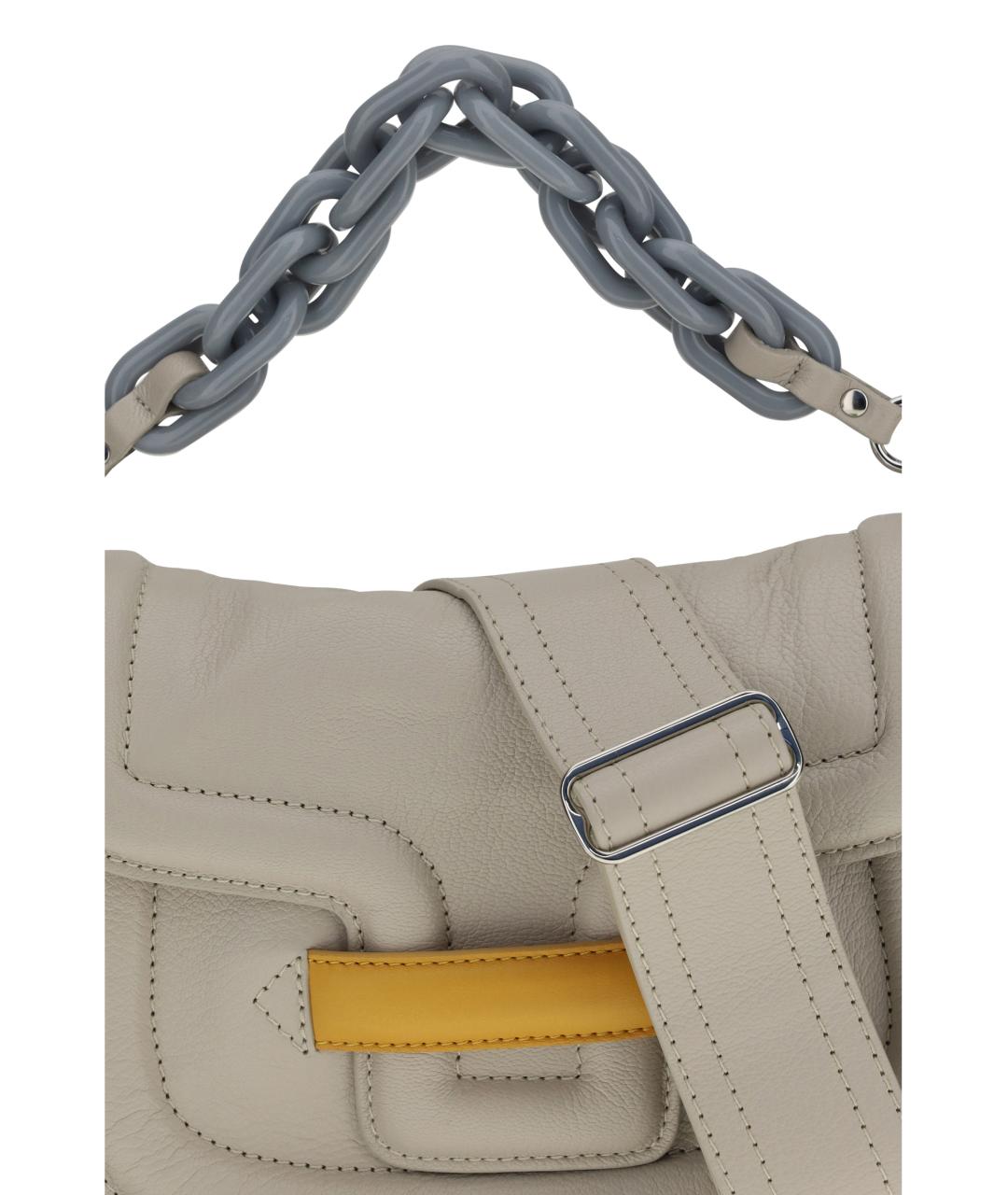 PIERRE HARDY Серая кожаная сумка через плечо, фото 4