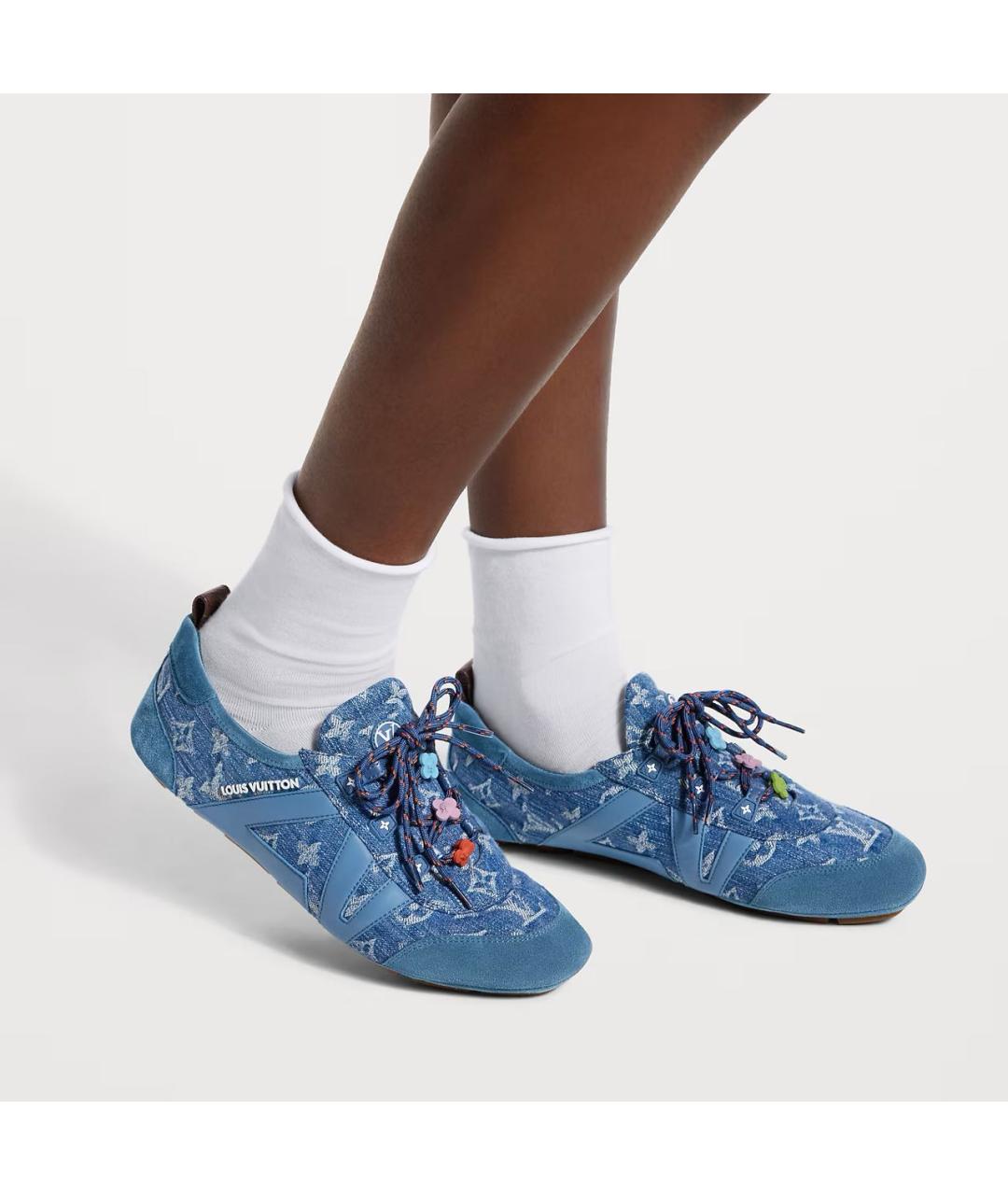 LOUIS VUITTON Синие текстильные кеды, фото 4
