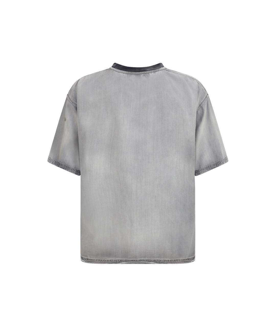 DIESEL Серая хлопковая футболка, фото 2