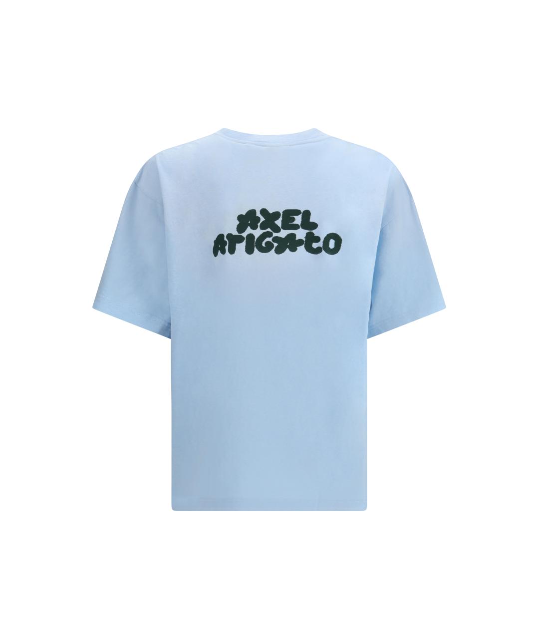 AXEL ARIGATO Голубая хлопковая футболка, фото 2