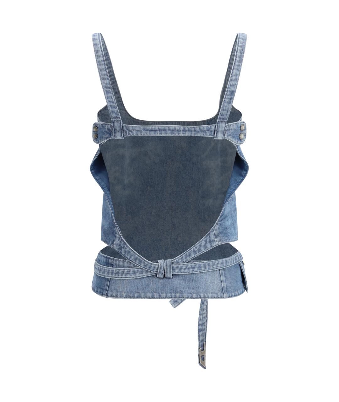 DIESEL Голубая хлопковая майка, фото 2