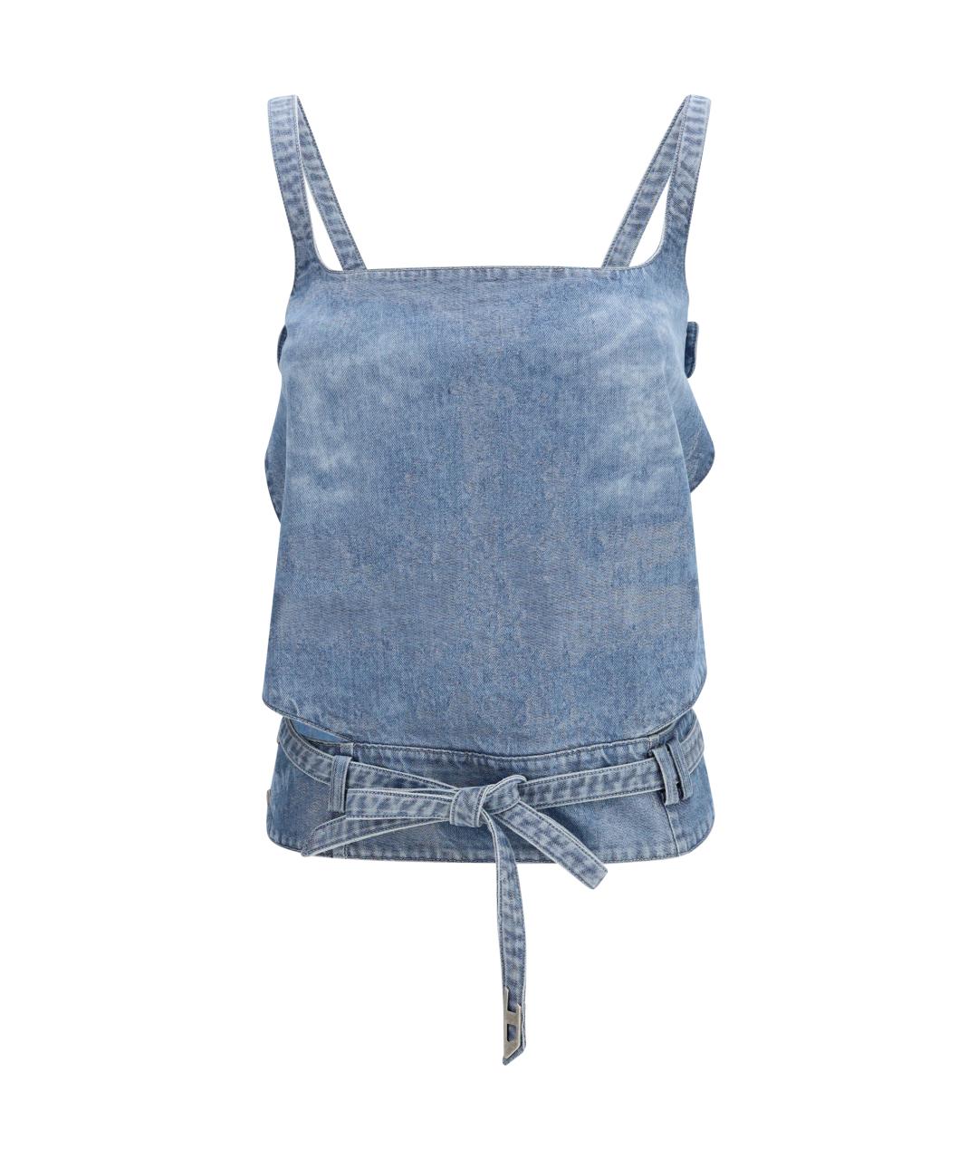 DIESEL Голубая хлопковая майка, фото 1