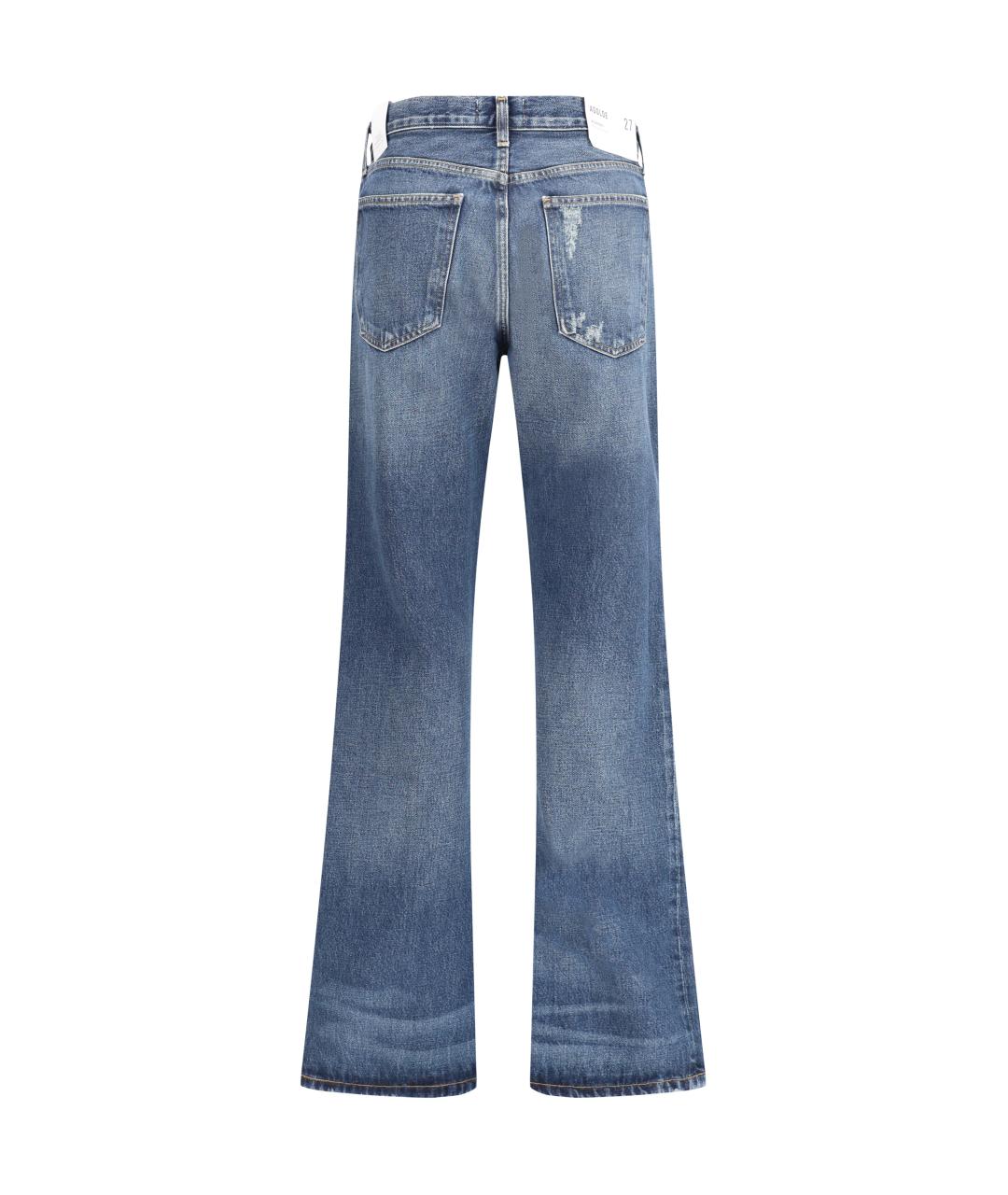 AGOLDE Синие хлопковые джинсы клеш, фото 2