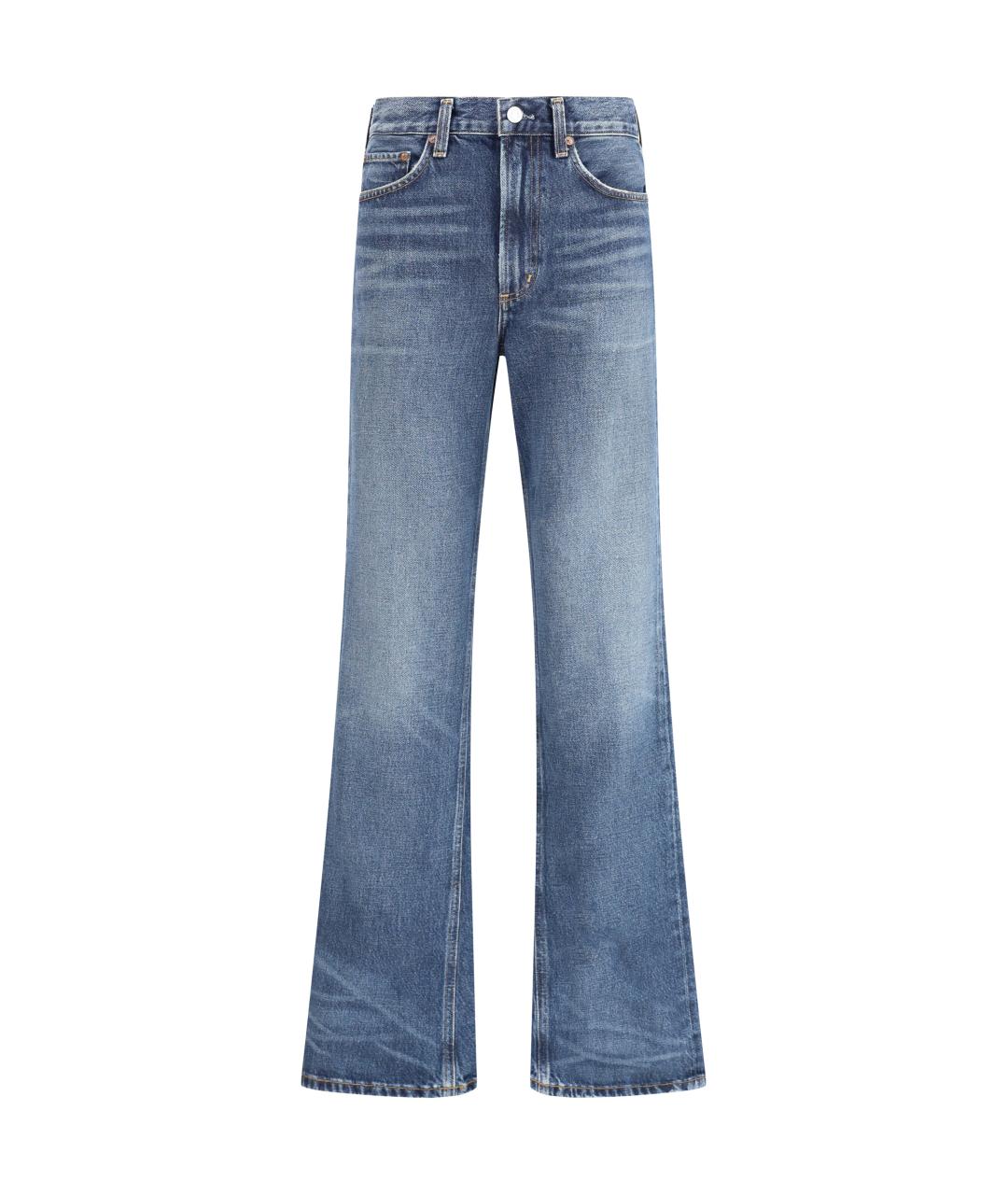 AGOLDE Синие хлопковые джинсы клеш, фото 1