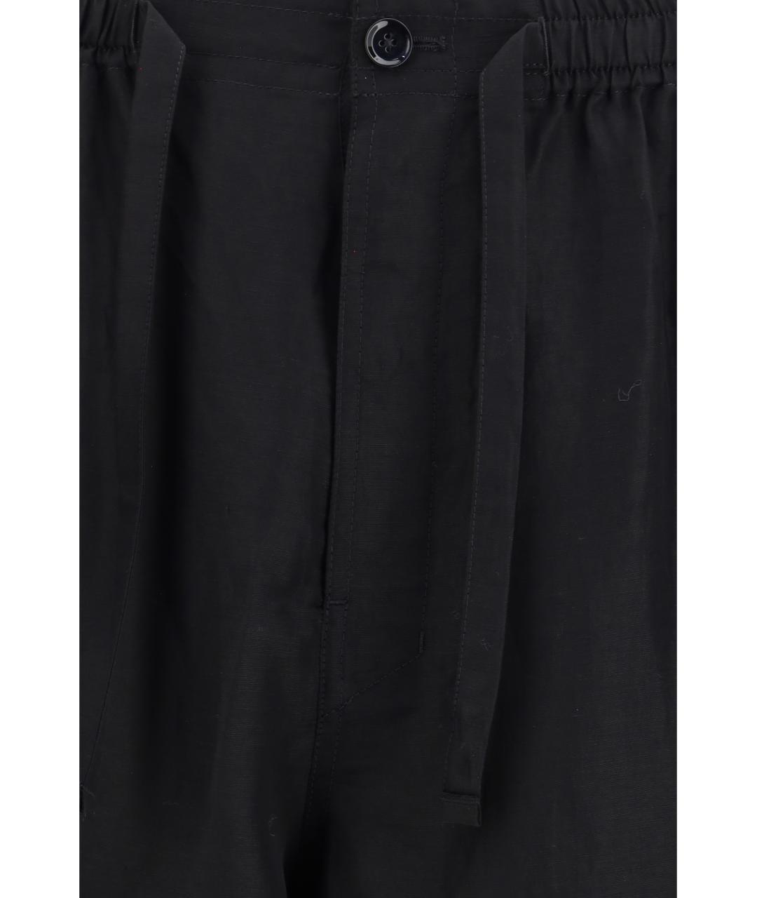LEMAIRE Черные льняные повседневные брюки, фото 3