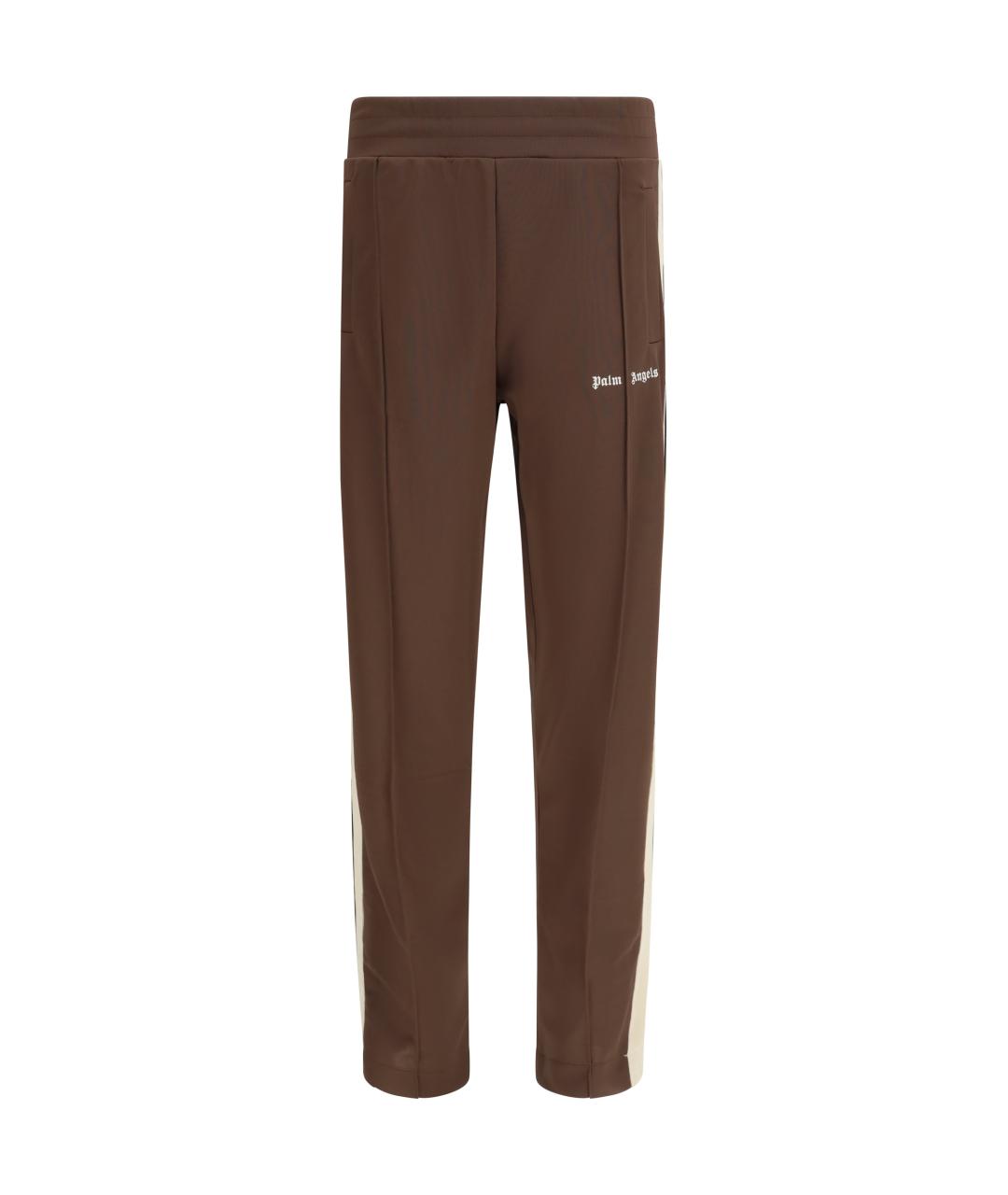 PALM ANGELS Коричневые полиэстеровые повседневные брюки, фото 1