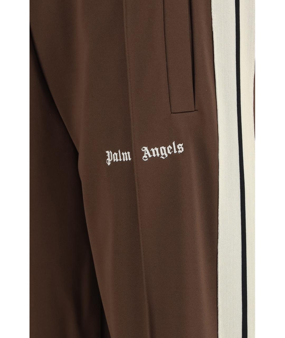 PALM ANGELS Коричневые полиэстеровые повседневные брюки, фото 3