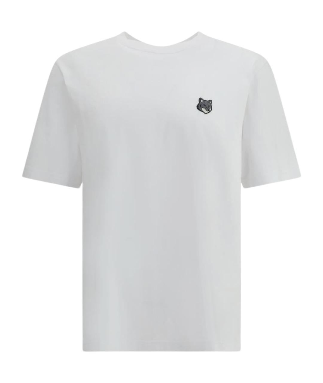 MAISON KITSUNE Белая хлопковая футболка, фото 1