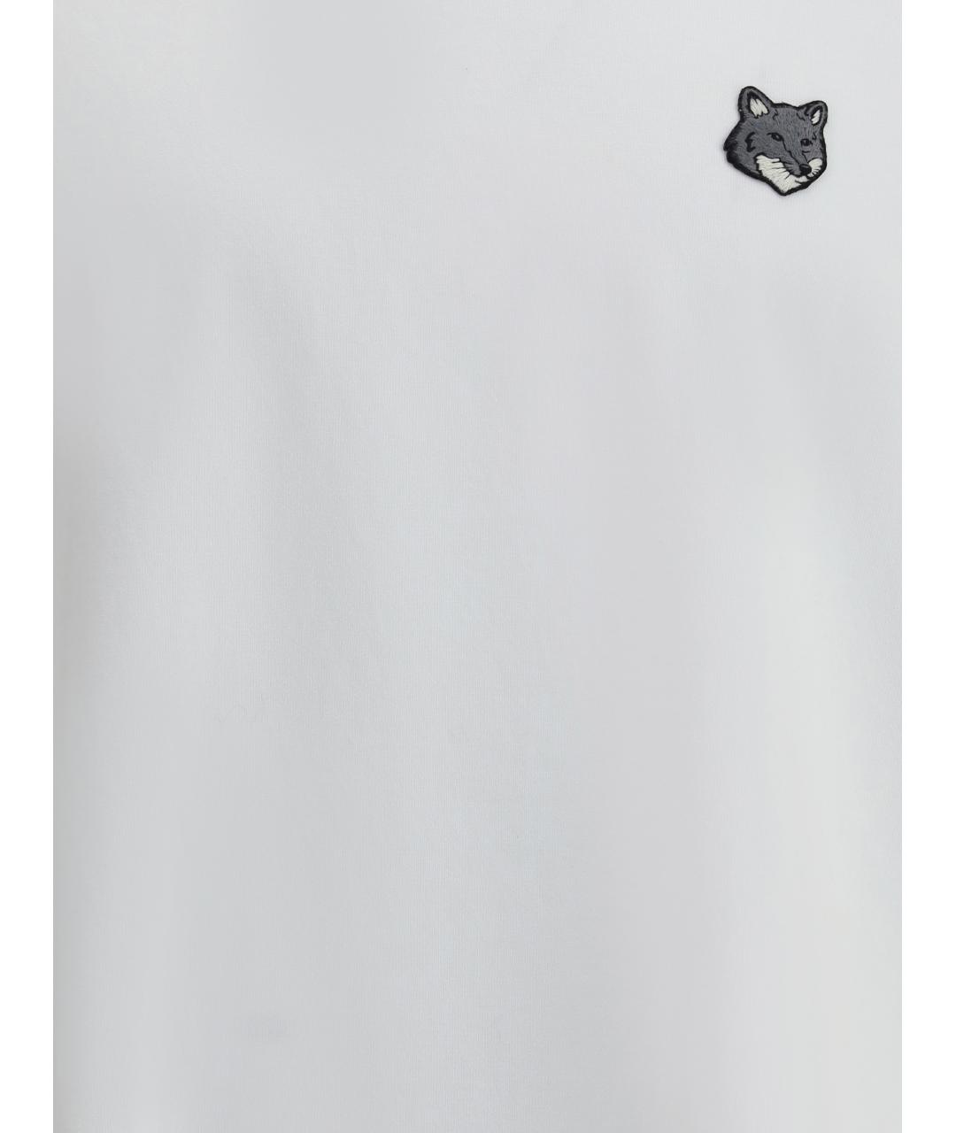 MAISON KITSUNE Белая хлопковая футболка, фото 3