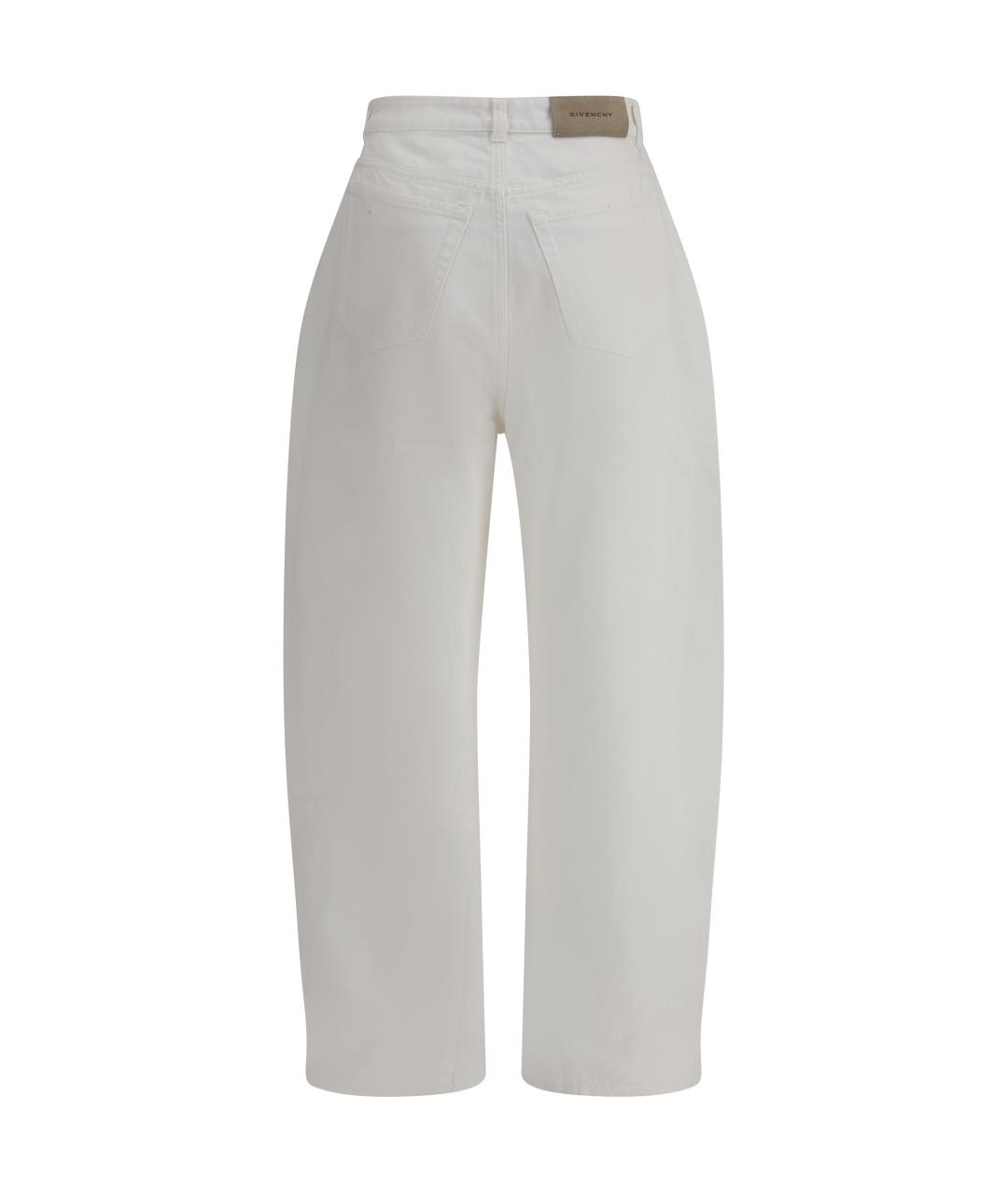 GIVENCHY Белые хлопковые прямые джинсы, фото 2