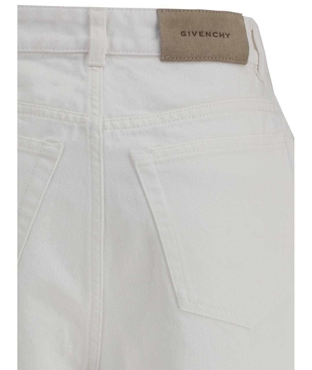 GIVENCHY Белые хлопковые прямые джинсы, фото 3