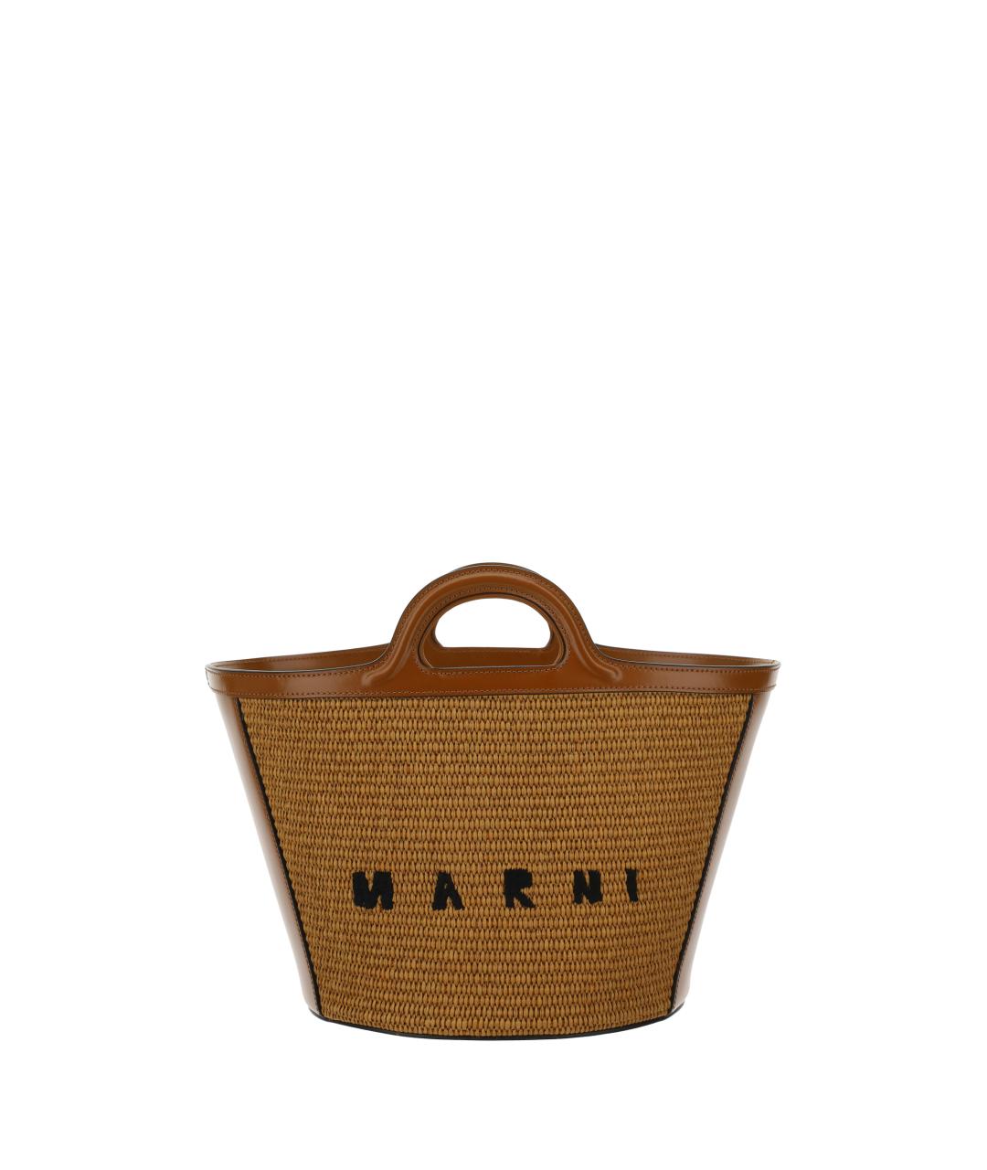 MARNI Коричневая хлопковая сумка тоут, фото 1