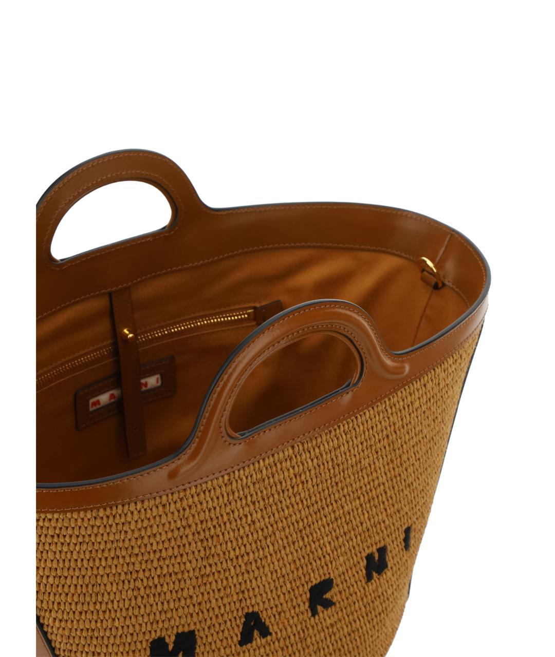 MARNI Коричневая хлопковая сумка тоут, фото 4
