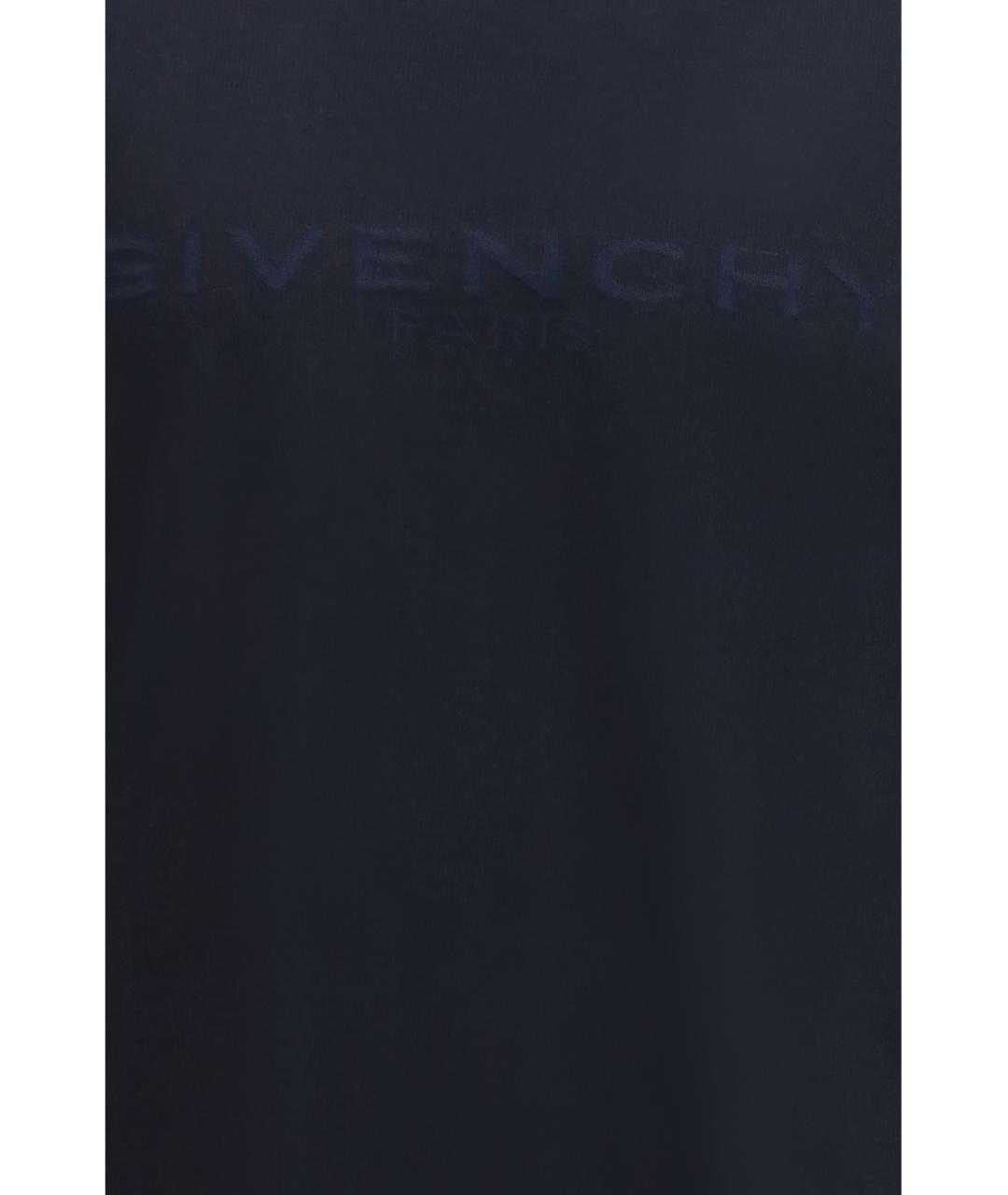 GIVENCHY Темно-синяя хлопковая футболка, фото 3