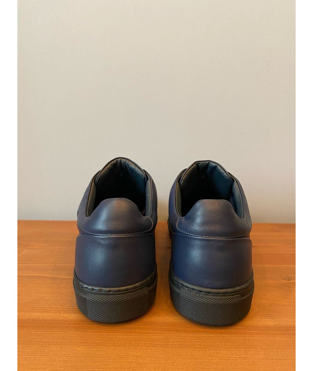 BILLIONAIRE Темно-синие кожаные низкие кроссовки / кеды, фото 4