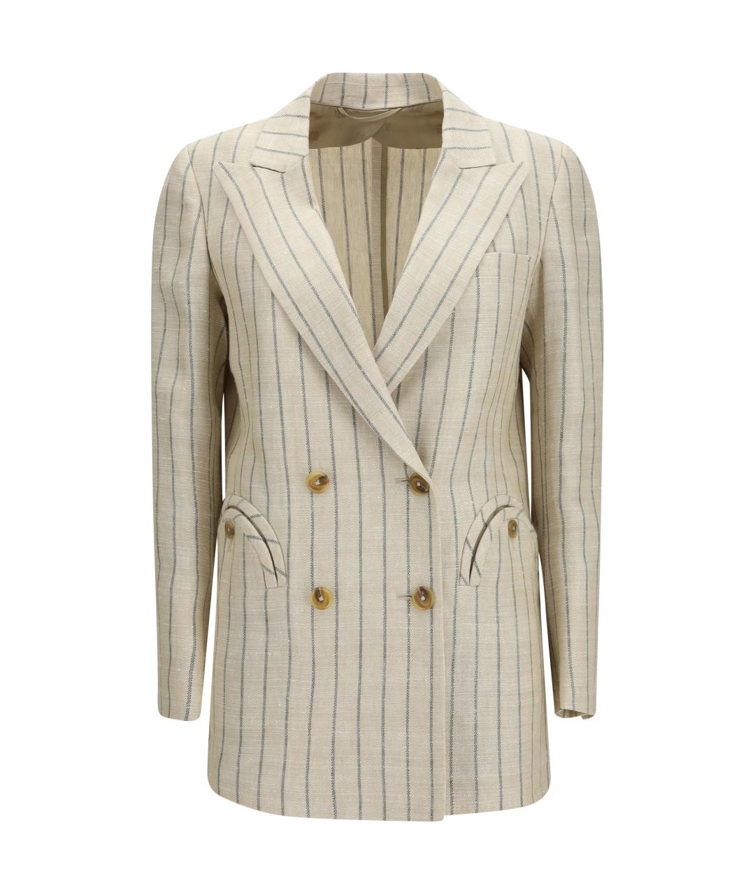 BLAZE MILANO Бежевый льняной жакет/пиджак, фото 1