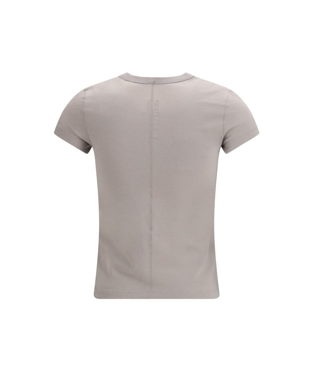 RICK OWENS Серая хлопковая футболка, фото 2